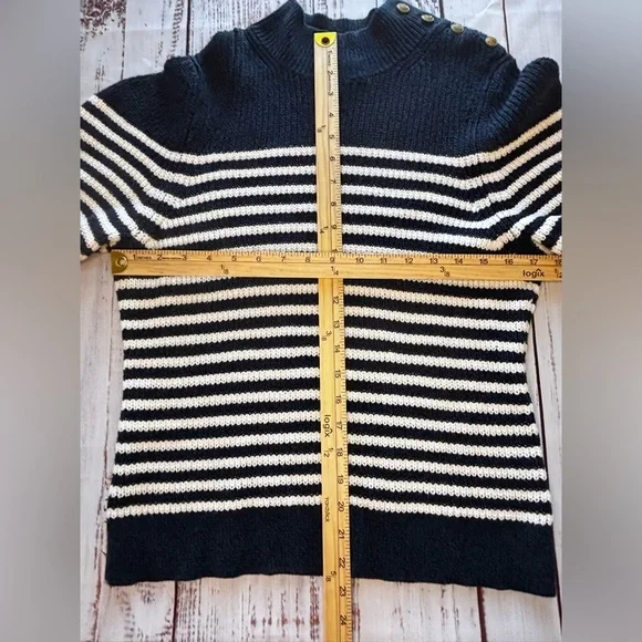 Anthropologie Maeve Divendra Navy & White Stripe Pullover Knit Sweater - Picture 3 of 11
